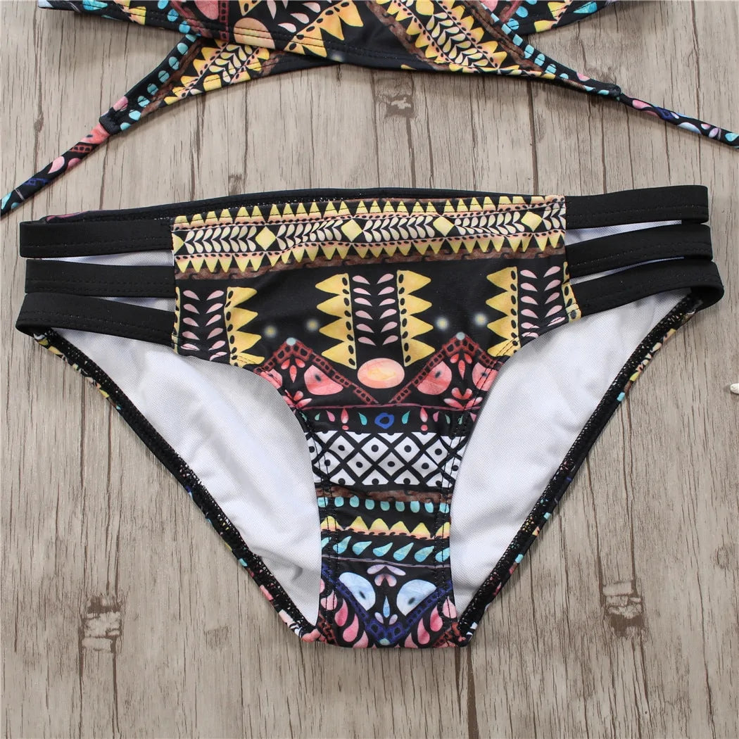 2018 Aztec Bandage Biquini String Bikini