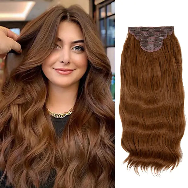 Synthetic Long Wavy Clip Hair Extensions
