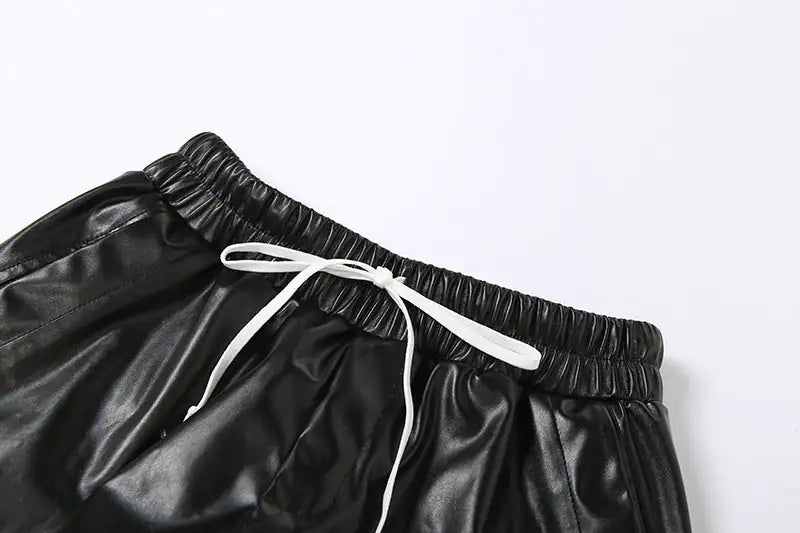 Big Pockets Faux Leather Shorts