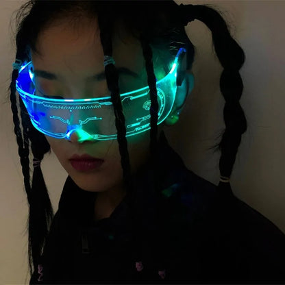 SO&EI LED Luminous Sunglasses: Vintage Punk Goggles for Fashion Parties