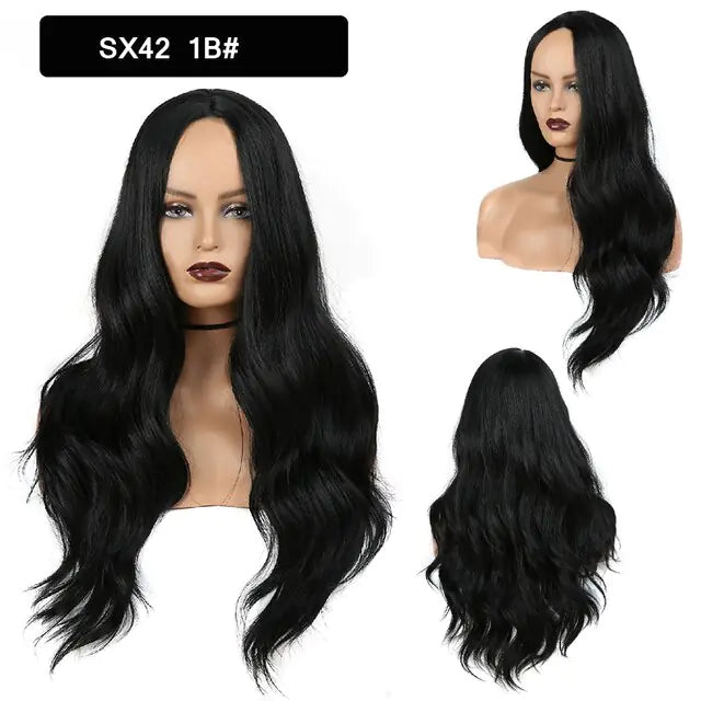 Wavy Middle Part Wigs